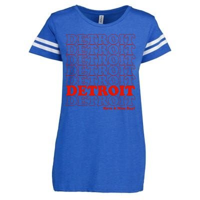 Retro Vintage Detroit Have A Nice Day Enza Ladies Jersey Football T-Shirt