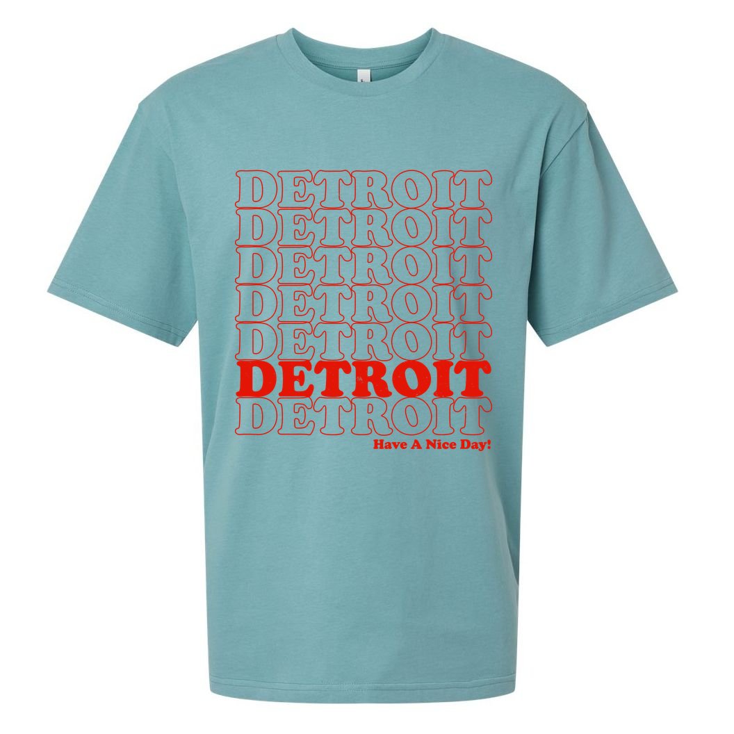 Retro Vintage Detroit Have A Nice Day Sueded Cloud Jersey T-Shirt