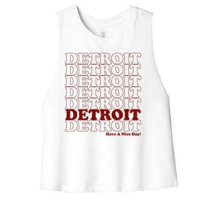 Retro Vintage Detroit Have A Nice Day Women's Racerback Cropped Tank