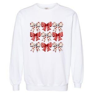 Retro ValentineS Day Heart Coquette Bow Women Garment-Dyed Sweatshirt