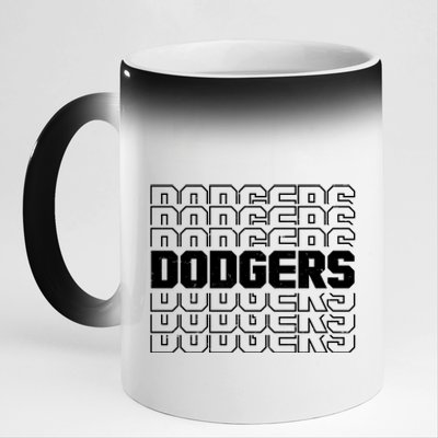 Retro Vintage Dodgers Baseball Sports Fan 11oz Black Color Changing Mug