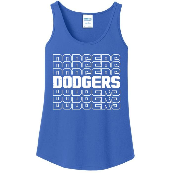 Retro Vintage Dodgers Baseball Sports Fan Ladies Essential Tank