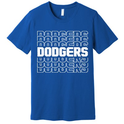 Retro Vintage Dodgers Baseball Sports Fan Premium T-Shirt