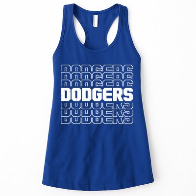 Retro Vintage Dodgers Baseball Sports Fan Womens Tank Top