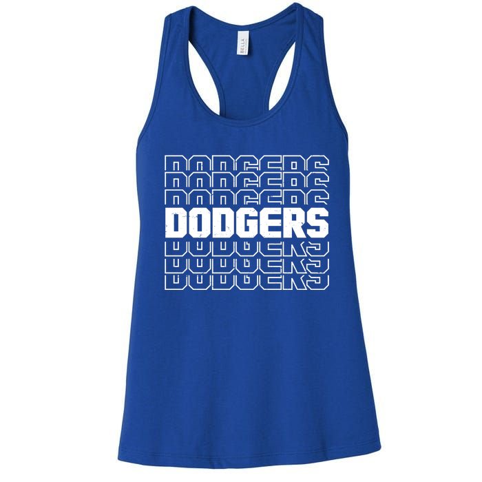 Retro Vintage Dodgers Baseball Sports Fan Women's Racerback Tank