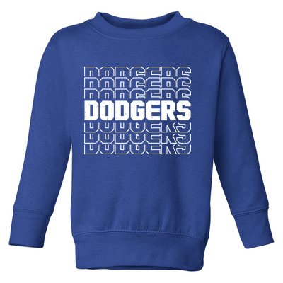 Retro Vintage Dodgers Baseball Sports Fan Toddler Sweatshirt