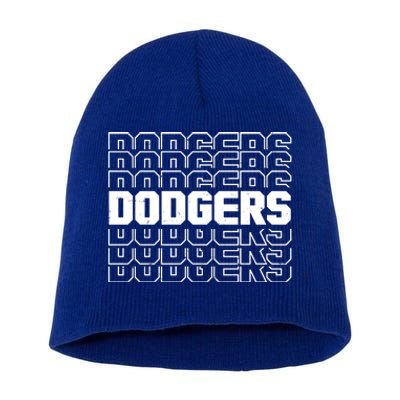 Retro Vintage Dodgers Baseball Sports Fan Short Acrylic Beanie