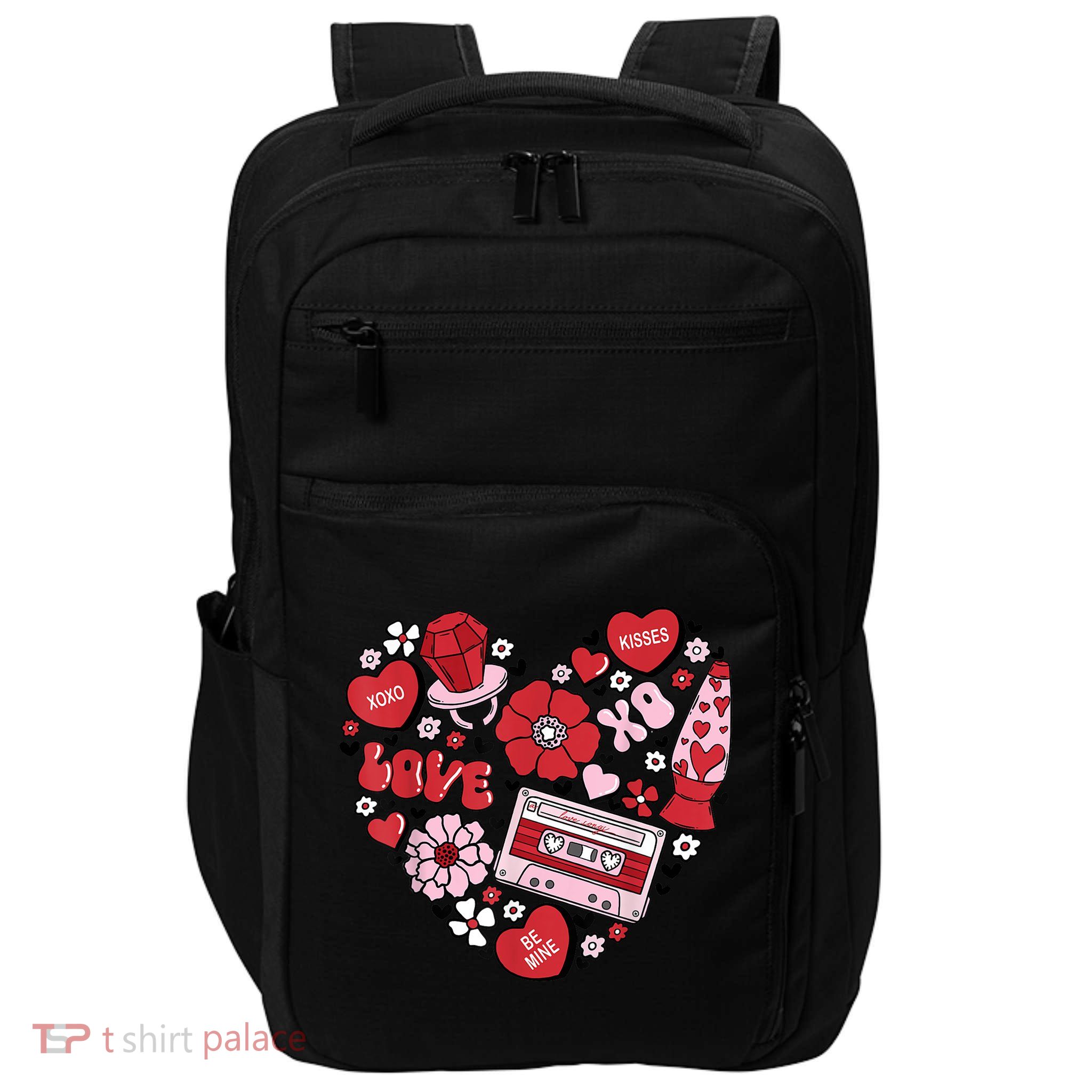 Retro Valentines Day Love Groovy Valentines Hearts Impact Tech Backpack