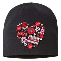 Retro Valentines Day Love Groovy Valentines Hearts Sustainable Beanie