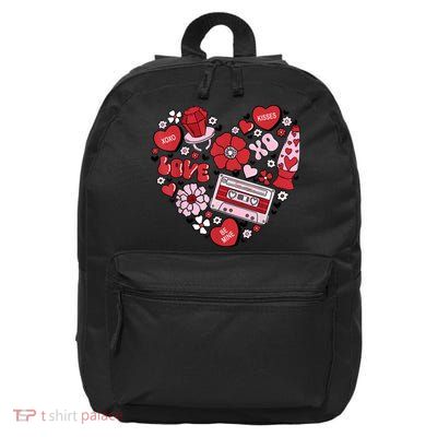 Retro Valentines Day Love Groovy Valentines Hearts 16 in Basic Backpack