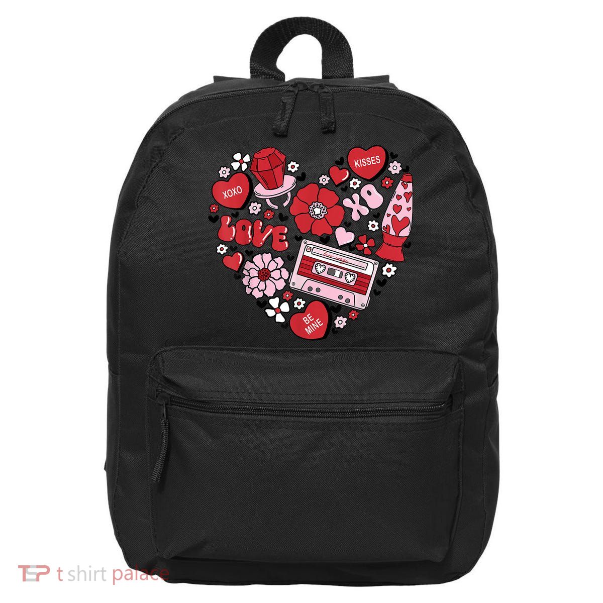 Retro Valentines Day Love Groovy Valentines Hearts 16 in Basic Backpack