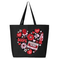 Retro Valentines Day Love Groovy Valentines Hearts 25L Jumbo Tote