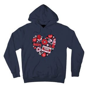 Retro Valentines Day Love Groovy Valentines Hearts Tall Hoodie