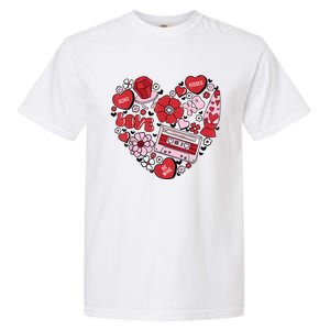 Retro Valentines Day Love Groovy Valentines Hearts Garment-Dyed Heavyweight T-Shirt