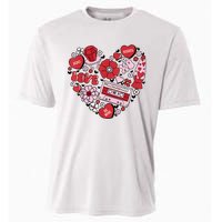 Retro Valentines Day Love Groovy Valentines Hearts Cooling Performance Crew T-Shirt