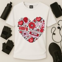 Retro Valentines Day Love Groovy Valentines Hearts Cooling Performance Crew T-Shirt