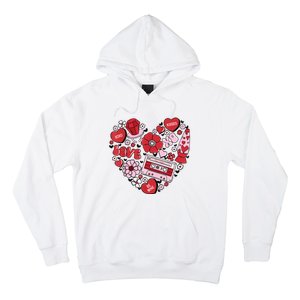 Retro Valentines Day Love Groovy Valentines Hearts Hoodie