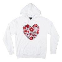 Retro Valentines Day Love Groovy Valentines Hearts Hoodie