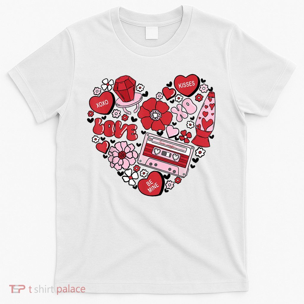 Retro Valentines Day Love Groovy Valentines Hearts T-Shirt