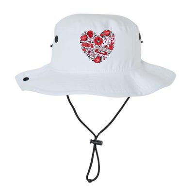 Retro Valentines Day Love Groovy Valentines Hearts Bucket Hat