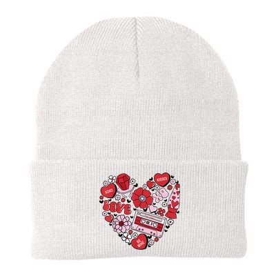 Retro Valentines Day Love Groovy Valentines Hearts Beanie