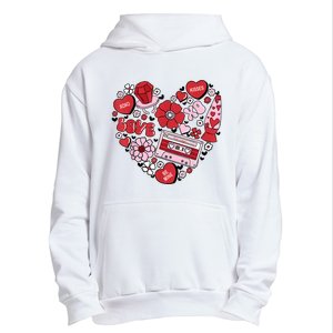 Retro Valentines Day Love Groovy Valentines Hearts Urban Pullover Hoodie