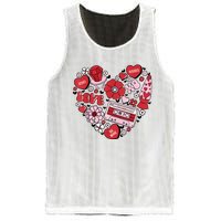 Retro Valentines Day Love Groovy Valentines Hearts Mesh Reversible Basketball Jersey Tank