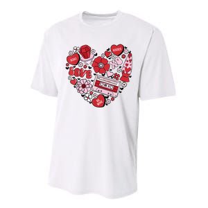 Retro Valentines Day Love Groovy Valentines Hearts Performance Sprint T-Shirt