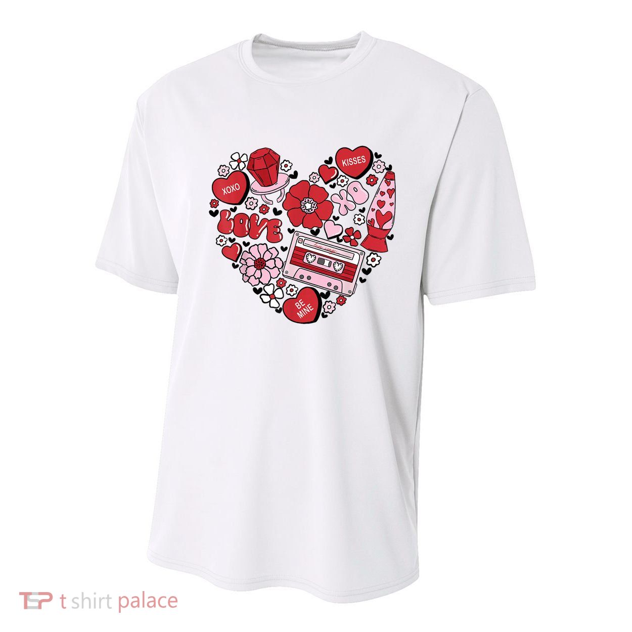 Retro Valentines Day Love Groovy Valentines Hearts Youth Performance Sprint T-Shirt