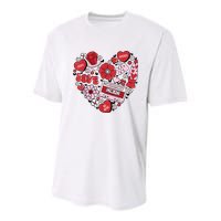 Retro Valentines Day Love Groovy Valentines Hearts Youth Performance Sprint T-Shirt