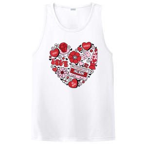 Retro Valentines Day Love Groovy Valentines Hearts PosiCharge Competitor Tank