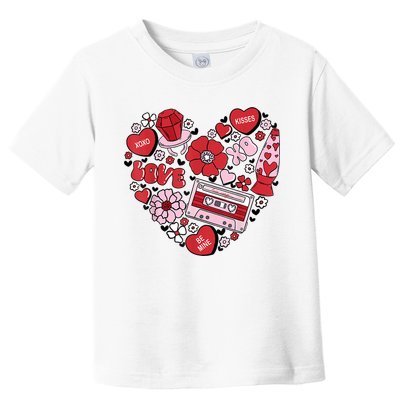 Retro Valentines Day Love Groovy Valentines Hearts Toddler T-Shirt