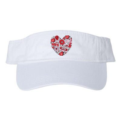 Retro Valentines Day Love Groovy Valentines Hearts Visor