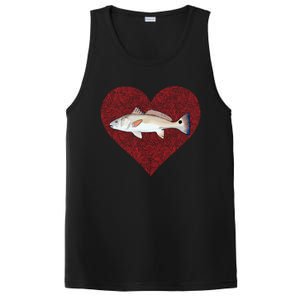 Redfish Valentines Day Fish Love Fingerprint Gift PosiCharge Competitor Tank