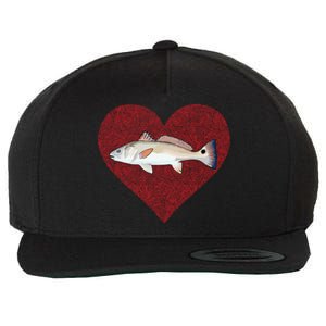 Redfish Valentines Day Fish Love Fingerprint Gift Wool Snapback Cap