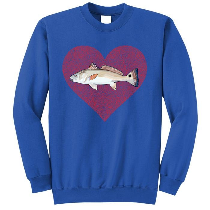 Redfish Valentines Day Fish Love Fingerprint Gift Sweatshirt