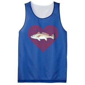 Redfish Valentines Day Fish Love Fingerprint Gift Mesh Reversible Basketball Jersey Tank