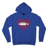 Redfish Valentines Day Fish Love Fingerprint Gift Tall Hoodie