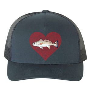 Redfish Valentines Day Fish Love Fingerprint Gift Yupoong Adult 5-Panel Trucker Hat