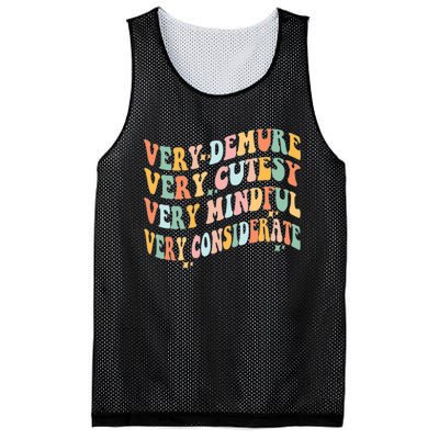 Retro Very Demure Very Cutesy Very Mindful Very Considerate Mesh Reversible Basketball Jersey Tank