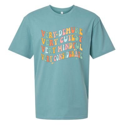 Retro Very Demure Very Cutesy Very Mindful Very Considerate Sueded Cloud Jersey T-Shirt