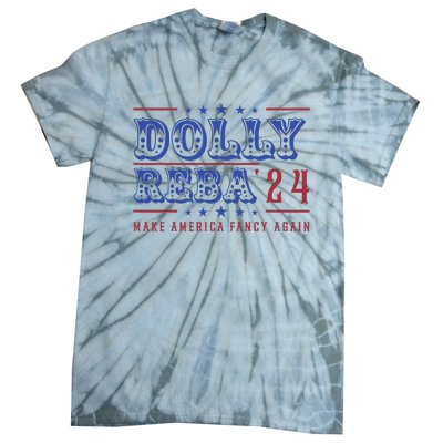 Retro Vintage Dolly And Reba 2024 Make America Fancy Again Tie-Dye T-Shirt