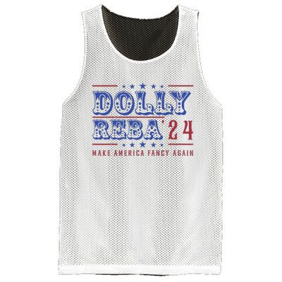 Retro Vintage Dolly And Reba 2024 Make America Fancy Again Mesh Reversible Basketball Jersey Tank