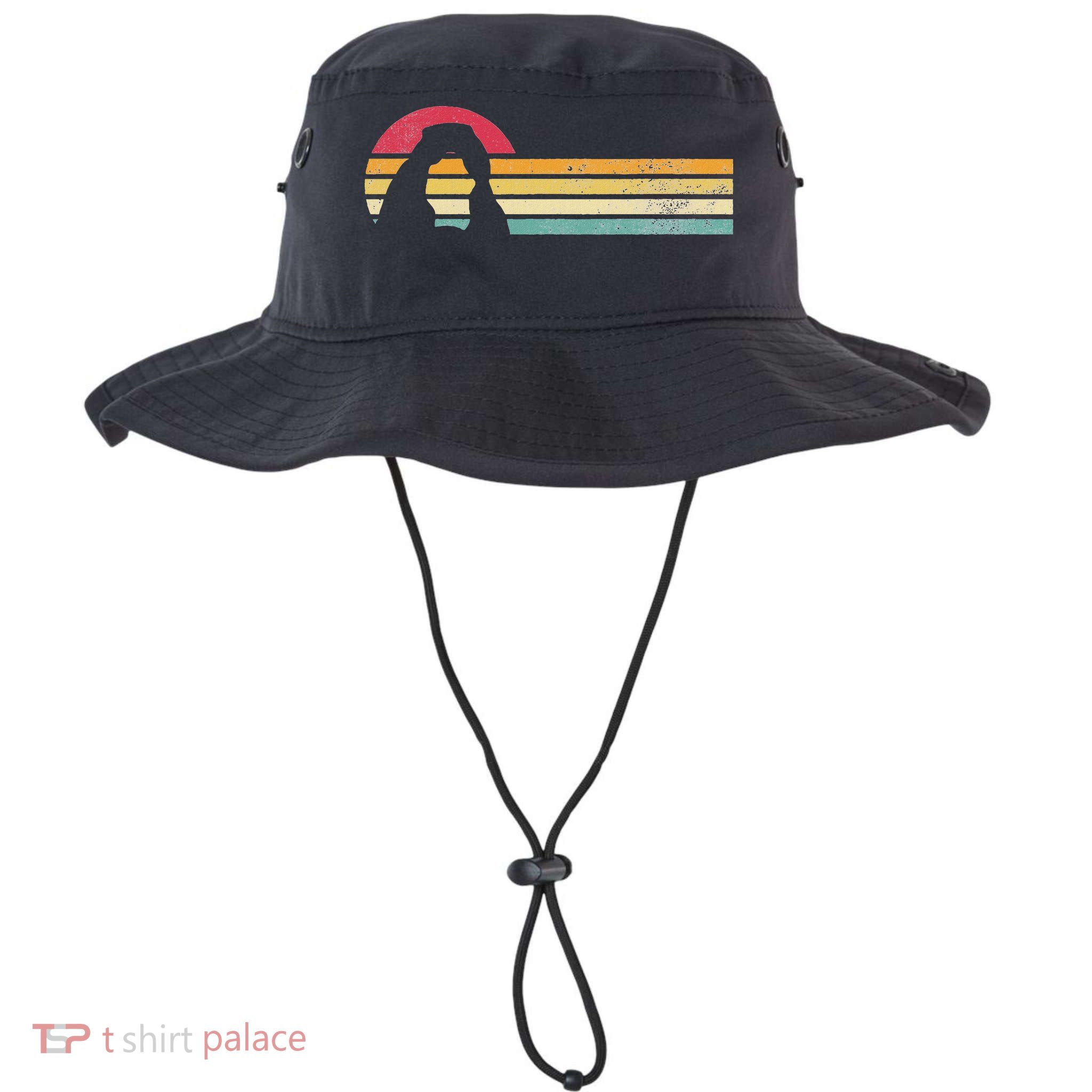 Retro Vintage Delicate Arch Silhouette Arches National Park Bucket Hat