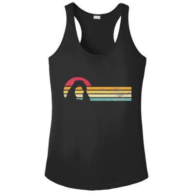 Retro Vintage Delicate Arch Silhouette Arches National Park Ladies PosiCharge Competitor Racerback Tank