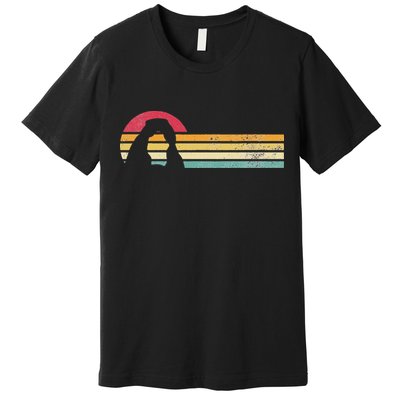 Retro Vintage Delicate Arch Silhouette Arches National Park Premium T-Shirt