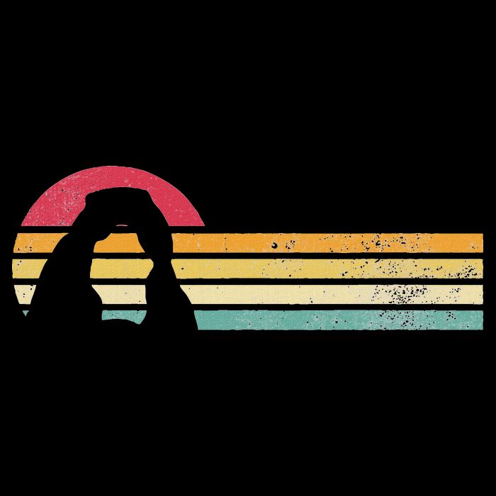 Retro Vintage Delicate Arch Silhouette Arches National Park Visor