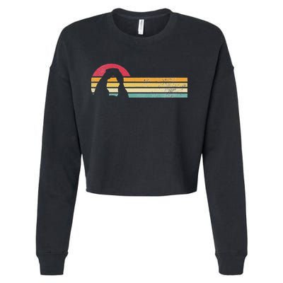 Retro Vintage Delicate Arch Silhouette Arches National Park Cropped Pullover Crew