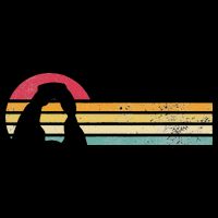 Retro Vintage Delicate Arch Silhouette Arches National Park Womens T-Shirt