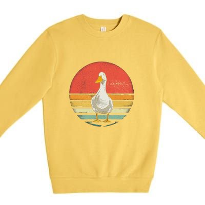 Retro Vintage Duck Gift Premium Crewneck Sweatshirt